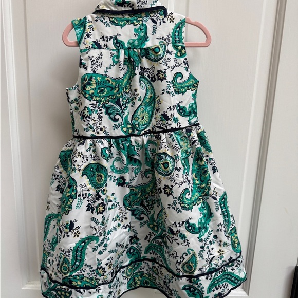 NWOT Janie and Jack 2T Girls Green Paisley Collared Sleeveless Dress - Picture 6 of 6